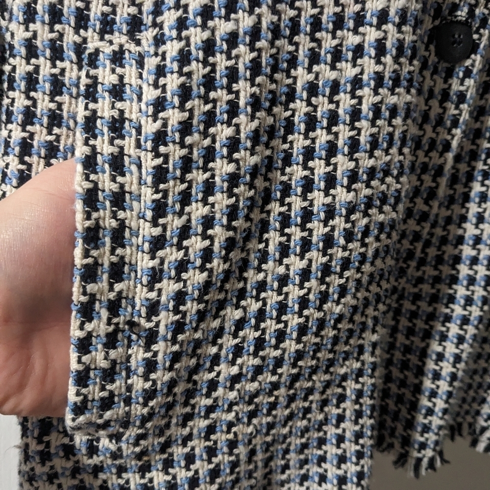 Zara | Tweed button down jacket in blue - Picture 10 of 13